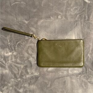 Michael Kors Green Leather Wristlet